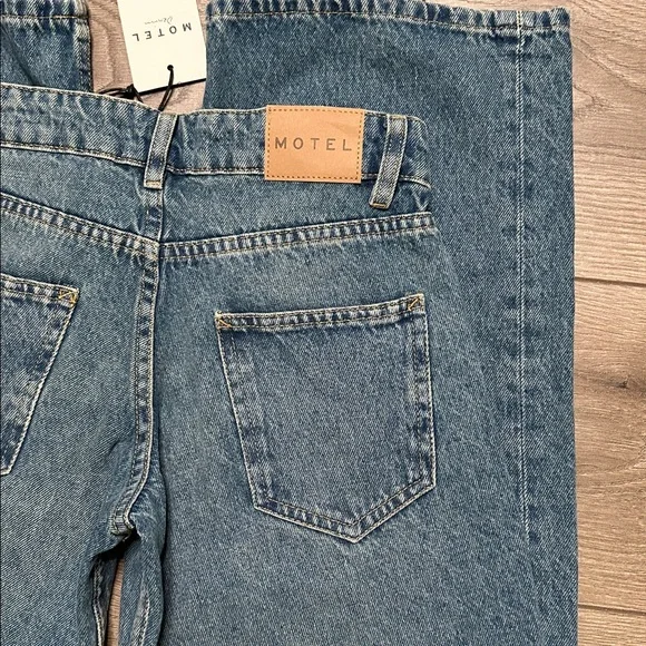 Motel Rocks Low Rise Parallel Jeans Bright Blue Size 24 - Picture 6 of 13